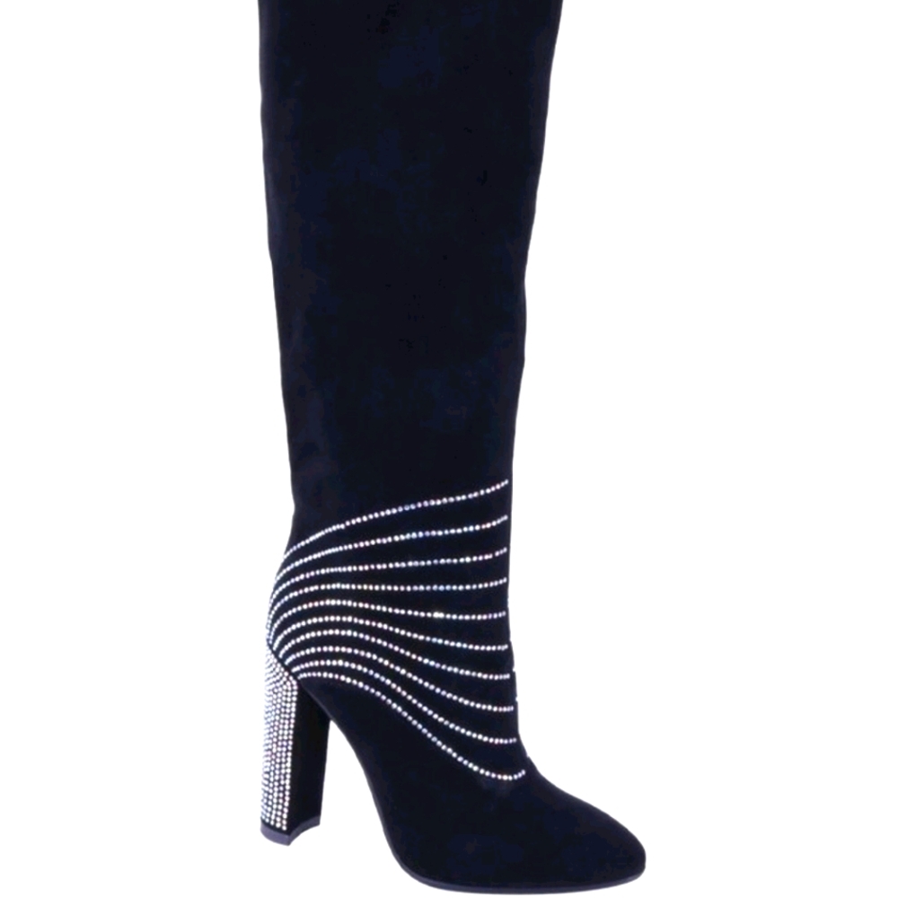 Black and Silver Studded Boot
